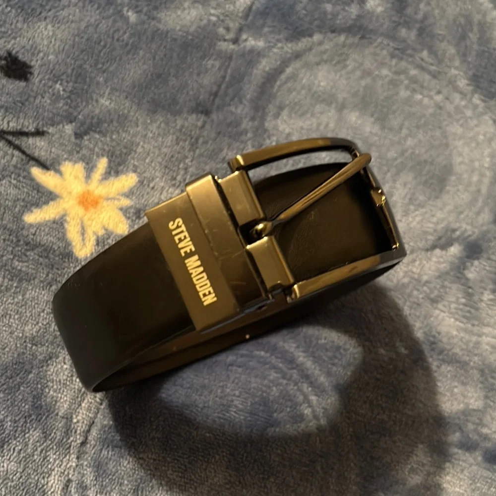 Steve Madden Black Leather Belt